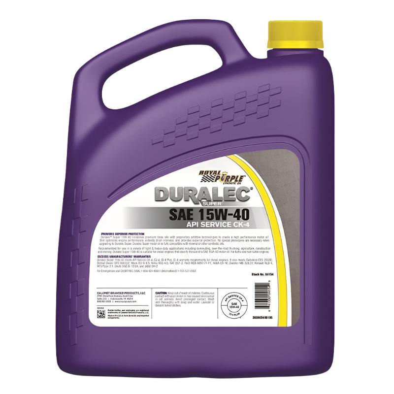 Royal Purple Duralec Super Diesel 15W-40 CK-4 Motor Oil - Case of 3 x 1 Gallon - Royal Purple RLP43154