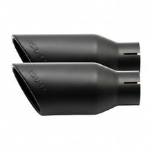 Load image into Gallery viewer, Roush 422318 4-inch black dual exhaust tips for 2015-2024 Ford F-150 5.0L, side profile studio view