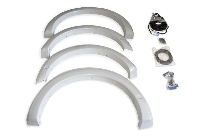 Roush 422332 primed fender flare kit for 2018-2024 Ford F-150, four flare sections with wiring and hardware