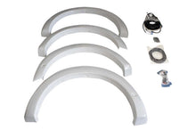 Load image into Gallery viewer, Roush 422332 primed fender flare kit for 2018-2024 Ford F-150, front studio layout of all four flares and accessories
