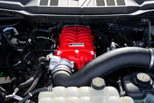 Load image into Gallery viewer, Roush 422349 705HP Red Edition supercharger kit for 2021-2026 F-150, installed front engine-bay view