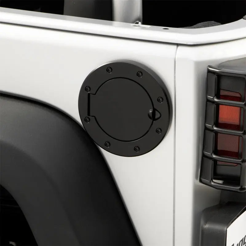 Rugged Ridge 07-18 Jeep Wrangler JK Black Non-Locking Gas Cap Door - Black Ops Auto Works