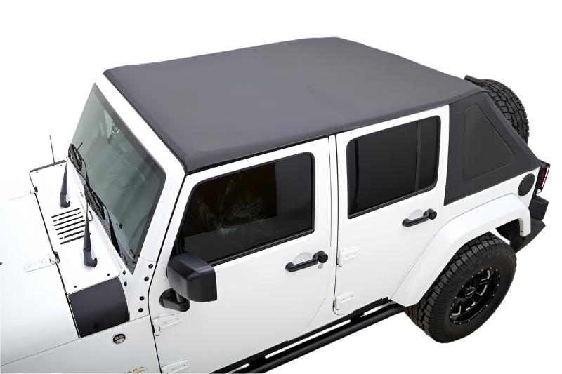 Rugged Ridge 07-18 Jeep Wrangler JKU 4 Dr Black Diamond Stitch Cloth Voyager Top - Black Ops Auto Works