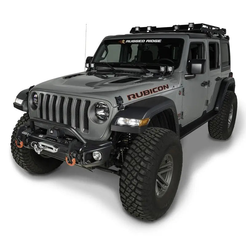 Rugged Ridge 18-20 Jeep Wrangler JL/JT Arcus Front Bumper Set w/ Overrider - Black Ops Auto Works