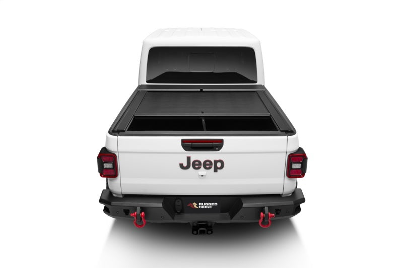 Rugged Ridge 20-22 Jeep Gladiator w/Trail Rail Sys Armis Tonneau Cover w/Max Track - Tex. Blk - Black Ops Auto Works