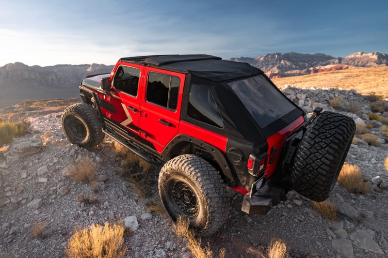 Rugged Ridge 2018+ Jeep Wrangler JLU 4 Dr Black Diamond Stitch Cloth Voyager Top (Tinted) - Black Ops Auto Works