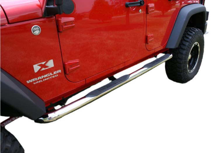 Rugged Ridge 3-In Round Side Step SS 07-18 Jeep Wrangler Unlimited JK - Black Ops Auto Works