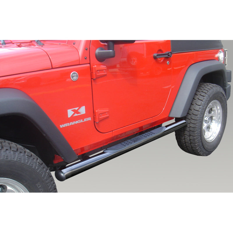Rugged Ridge 3-In Round Side Steps Black 07-18 2-Door Jeep Wrangler - Black Ops Auto Works