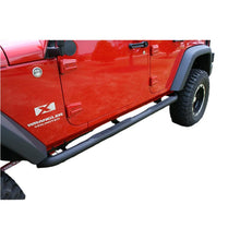 Load image into Gallery viewer, Rugged Ridge 3 In Round Tube Steps Black 07-18 Jeep Wrangler Unlimited JK - Black Ops Auto Works