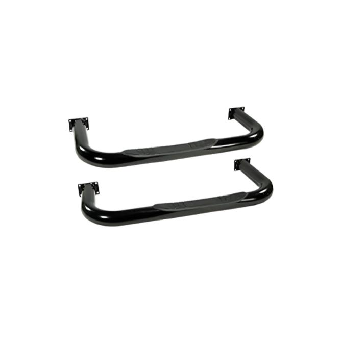 Rugged Ridge 3in Round Tube Side Steps Black 76-83 CJ5 - Black Ops Auto Works