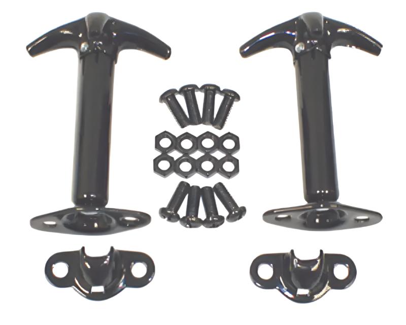 Rugged Ridge 41-95 Jeep CJ / Jeep Wrangler Black Hood Catch Kit - Black Ops Auto Works