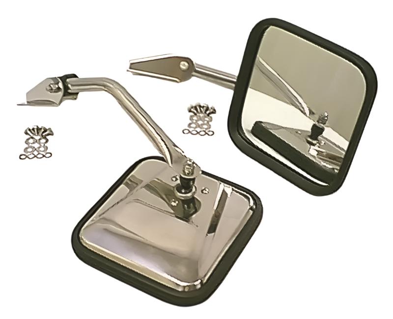Rugged Ridge 55-86 Jeep CJ Chrome CJ-Style Side Mirror Kit - Black Ops Auto Works