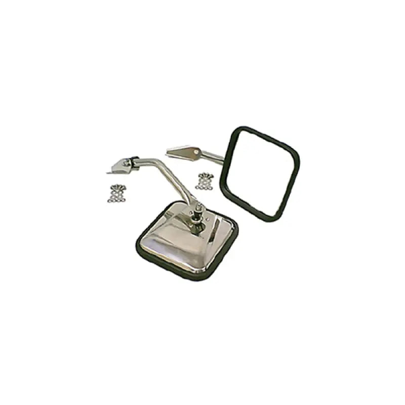 Rugged Ridge 55-86 Jeep CJ Stainless Steel Side Mirror Kit - Black Ops Auto Works