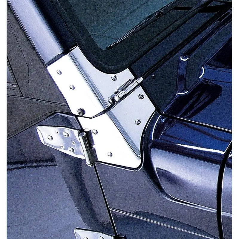 Rugged Ridge 97-06 Jeep Wrangler Stainless Steel Windshield Hinges - Black Ops Auto Works