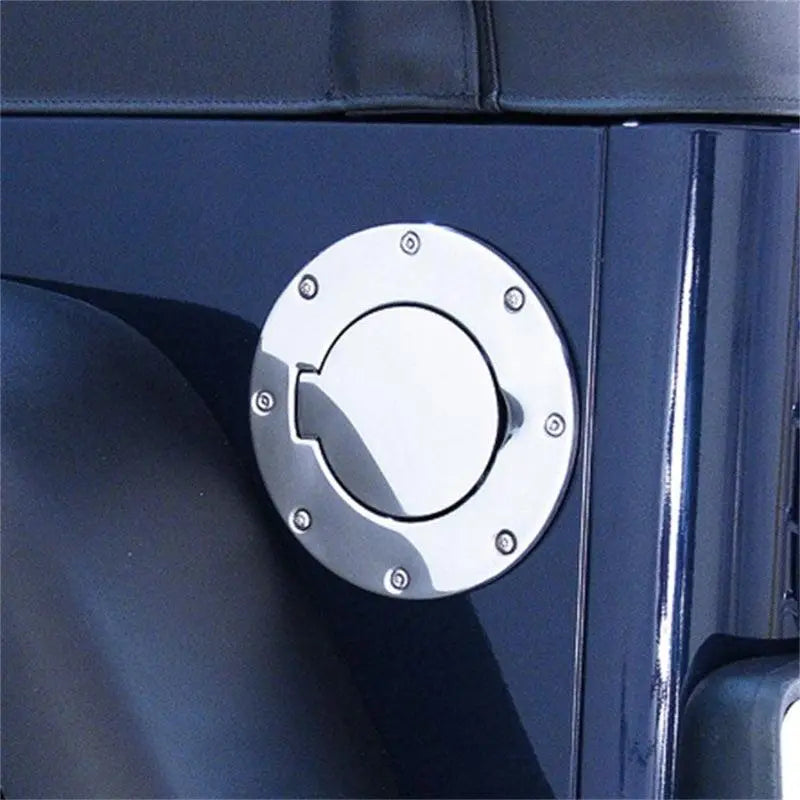 Rugged Ridge 97-06 Jeep Wrangler TJ Stainless Steel Non-Locking Gas Cap Door - Black Ops Auto Works