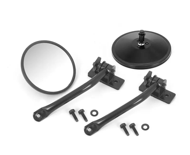 Rugged Ridge 97-18 Jeep Wrangler Black Round Quick Release Mirror - Black Ops Auto Works
