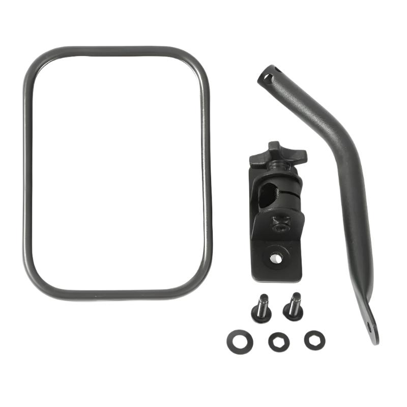Rugged Ridge 97-18 Jeep Wrangler Textured Black Rectangluar Quick Release Mirror - Black Ops Auto Works