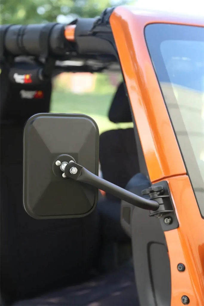 Rugged Ridge 97-18 Jeep Wrangler Textured Black Rectangluar Quick Release Mirror Kit - Black Ops Auto Works