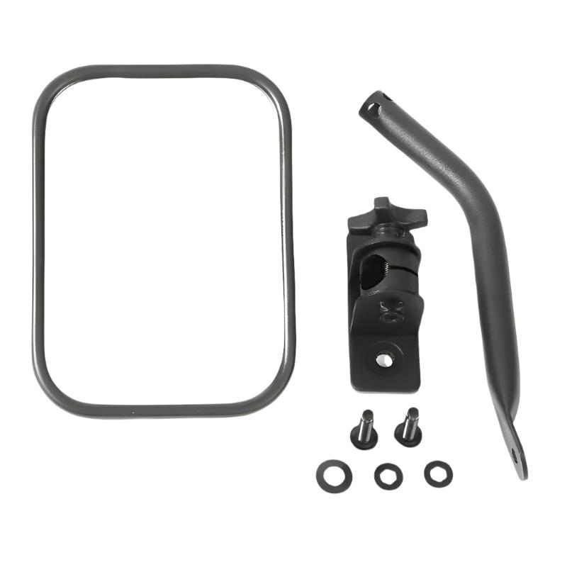 Rugged Ridge 97-18 Jeep Wrangler Textured Black Rectangluar Quick Release Mirror Kit - Black Ops Auto Works