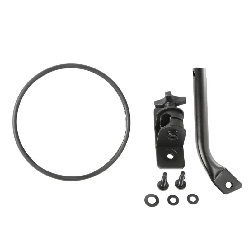 Rugged Ridge 97-18 Jeep Wrangler Textured Black Round Stubby Trail Mirror - Black Ops Auto Works