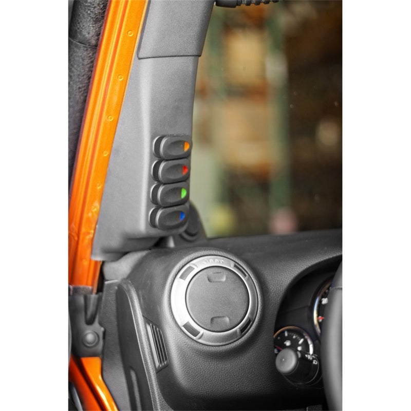 Rugged Ridge A-Pillar Switch Pod Kit Black LHD 07-10 (JK) - Black Ops Auto Works