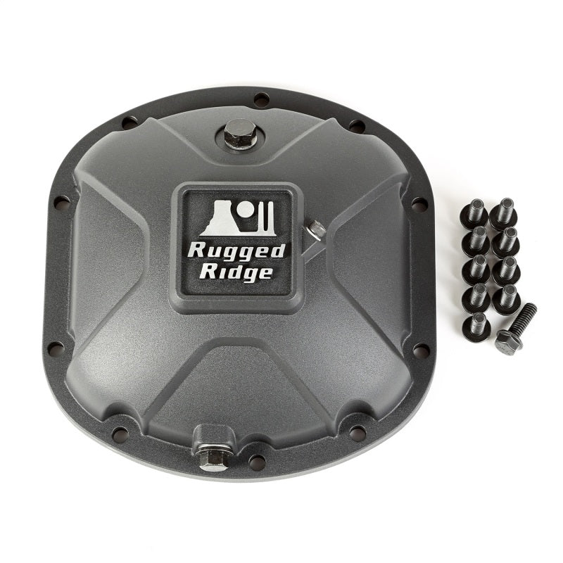 Rugged Ridge Boulder Aluminum Differential Cover Dana 30 Black - Black Ops Auto Works