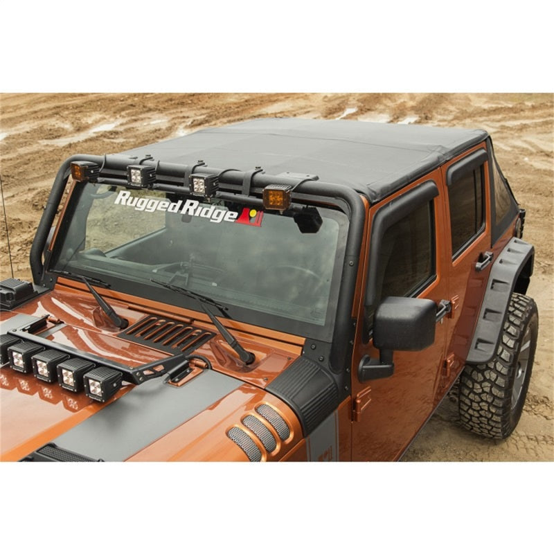 Rugged Ridge Bowless Soft Top Black Diamond 4-Door 07-18 Jeep Wrangler JK - Black Ops Auto Works