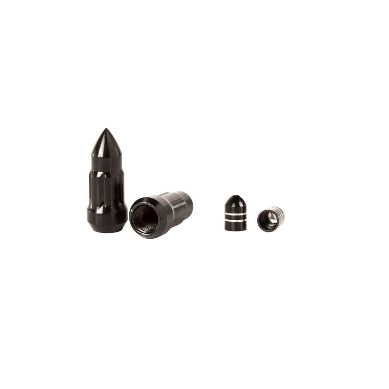 Rugged Ridge Bullet Lug Nut and Valve Stem Cap Kit Black 1/2-20 - Black Ops Auto Works