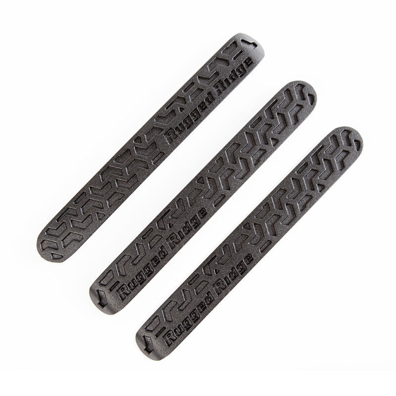 Rugged Ridge Elite Dr Hndle Inserts Black Tread 2Dr 07-18 Jeep Wrangler JK - Black Ops Auto Works