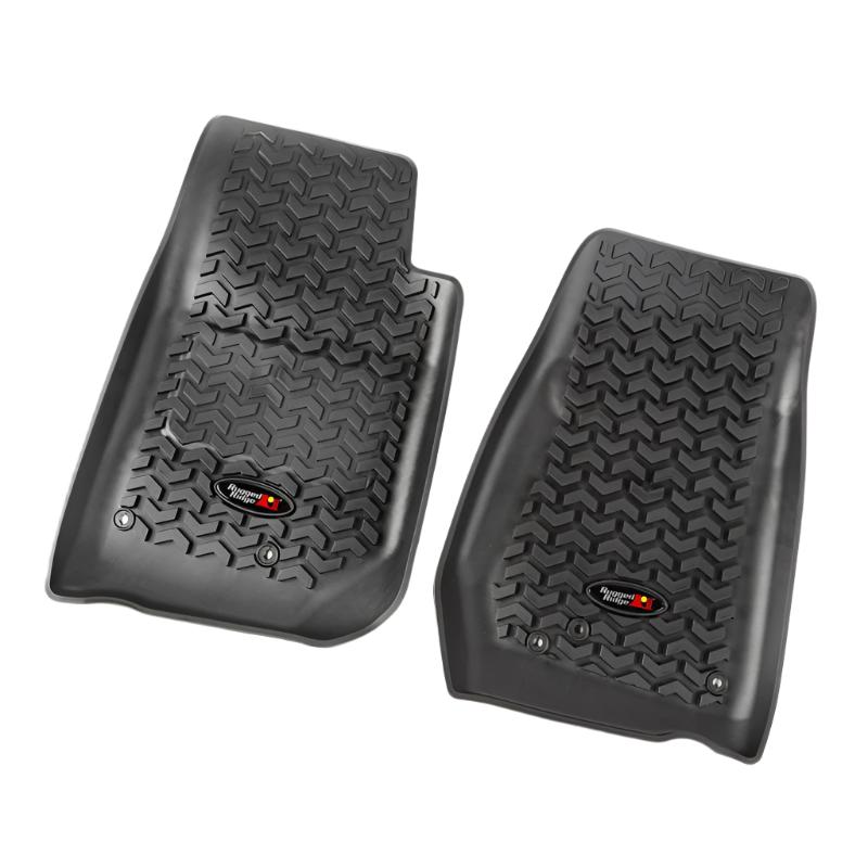 Rugged Ridge Floor Liner Front Black 2007-2018 Jeep Wrangler Unlimited JK 4 Dr - Black Ops Auto Works