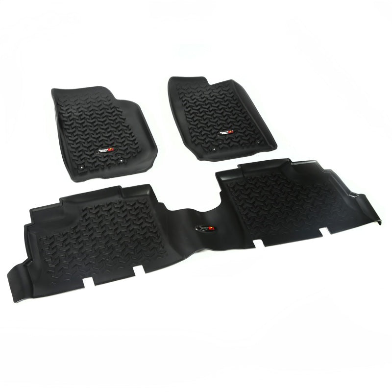 Rugged Ridge Floor Liner Front/Rear Black 2007-2018 Jeep Wrangler JK 4 Dr - Black Ops Auto Works