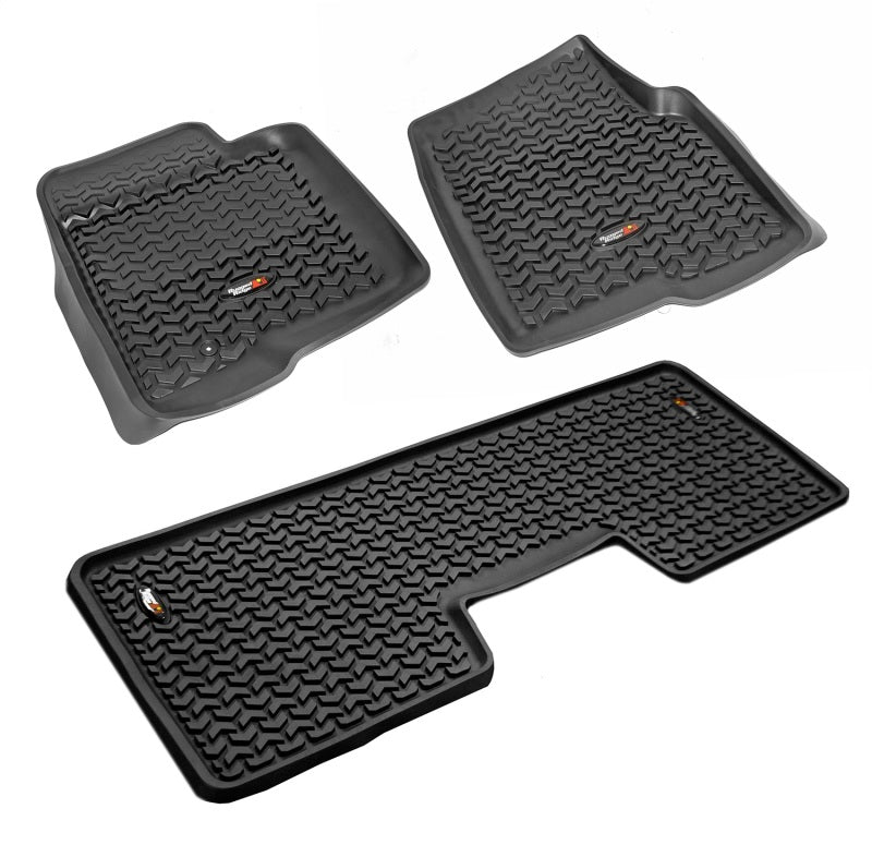 Rugged Ridge Floor Liner Front/Rear Black 2009-2014 Ford F-150 / Raptor Regular / S-Cab / S-Crew - Black Ops Auto Works