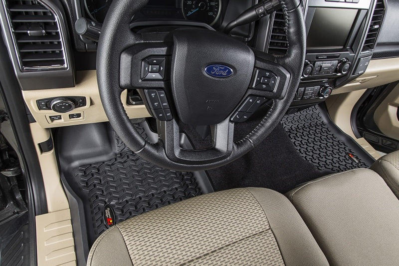 Rugged Ridge Floor Liner Front/Rear Black 2015-2017 Ford F-150 / Raptor - Black Ops Auto Works