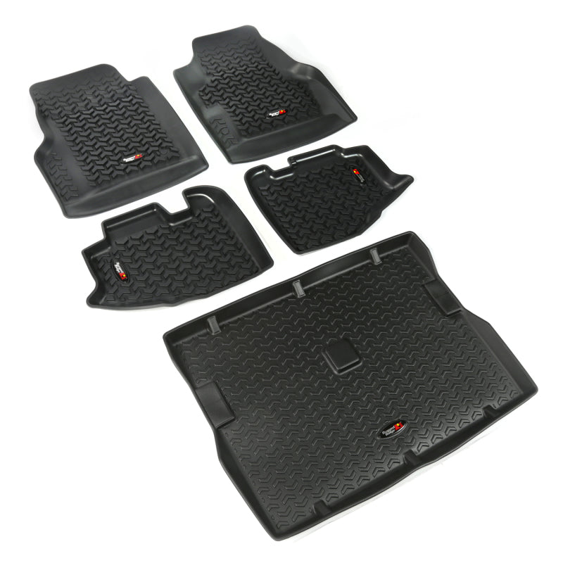Rugged Ridge Floor Liner Front/Rear/Cargo Black 1997-2006 Jeep Wrangler TJ - Black Ops Auto Works