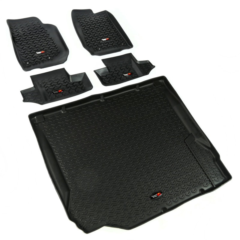 Rugged Ridge Floor Liner Front/Rear/Cargo Black 2007-2010 Jeep Wrangler JK 2 Dr - Black Ops Auto Works