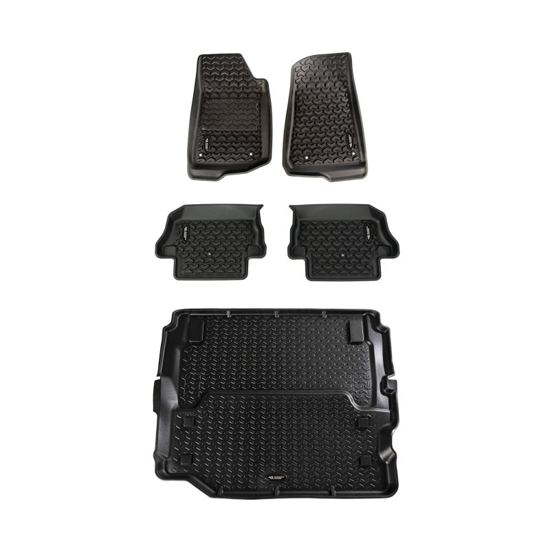 Rugged Ridge Floor Liner Kit Black F/R/Full Cargo 18-20 Jeep Wrangler JL 2Dr - Black Ops Auto Works