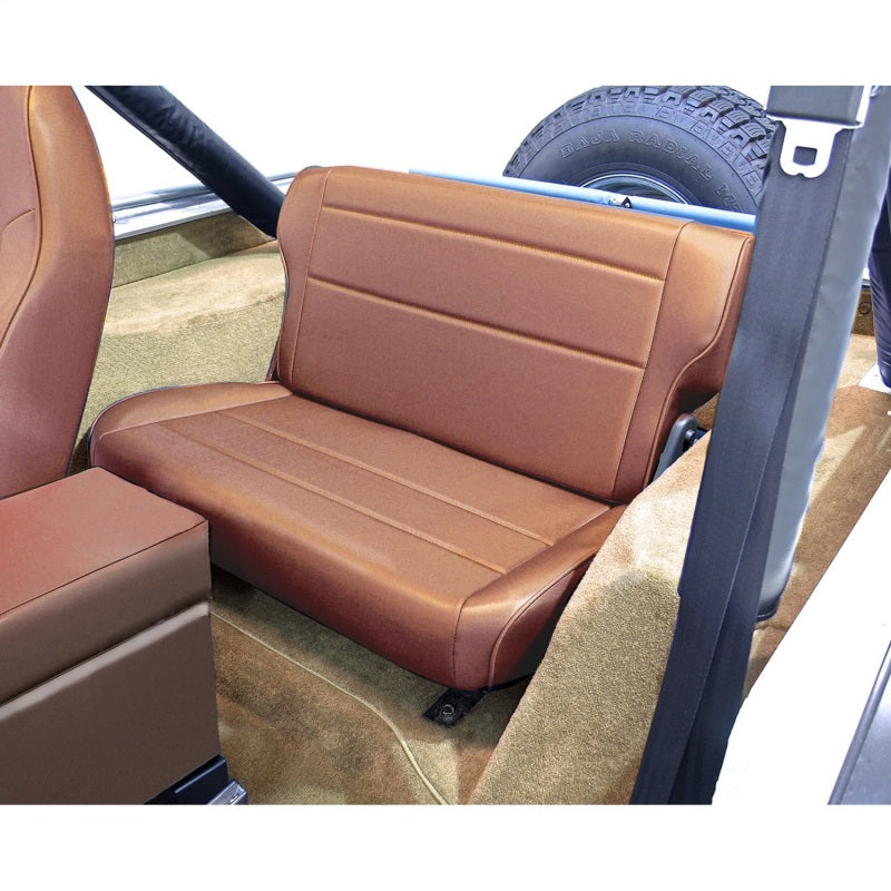 Rugged Ridge Fold & Tumble Rear Seat Tan 76-95 Jeep CJ / Jeep Wrangler - Black Ops Auto Works