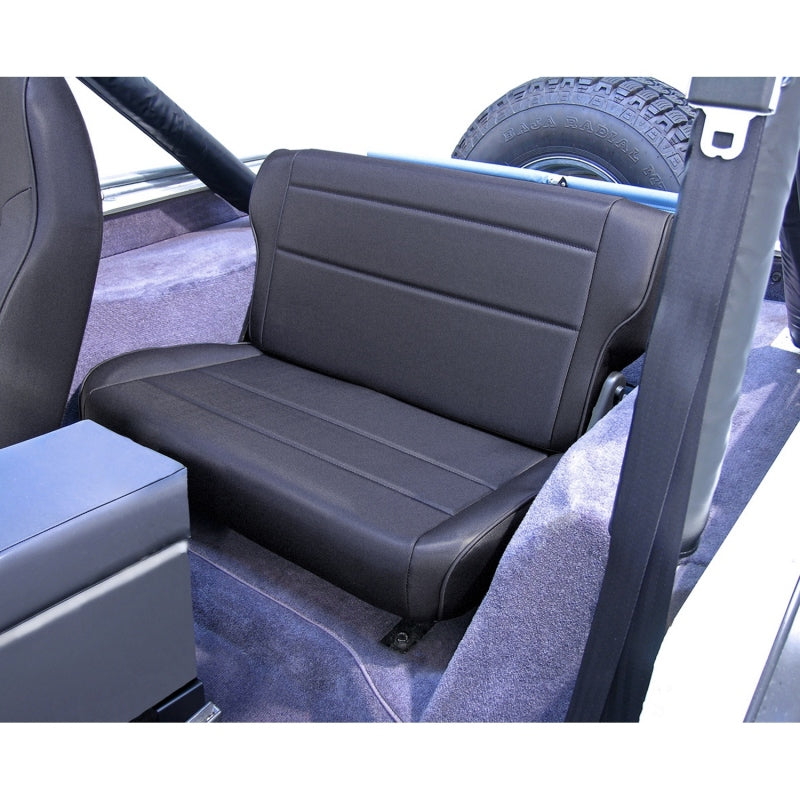 Rugged Ridge Fold&Tumble Rear Seat Black Denim 76-95 Jeep CJ / Jeep Wrangler - Black Ops Auto Works