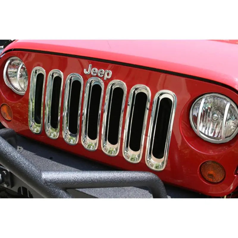 Rugged Ridge Grille Inserts Chrome 07-18 Jeep Wrangler - Black Ops Auto Works