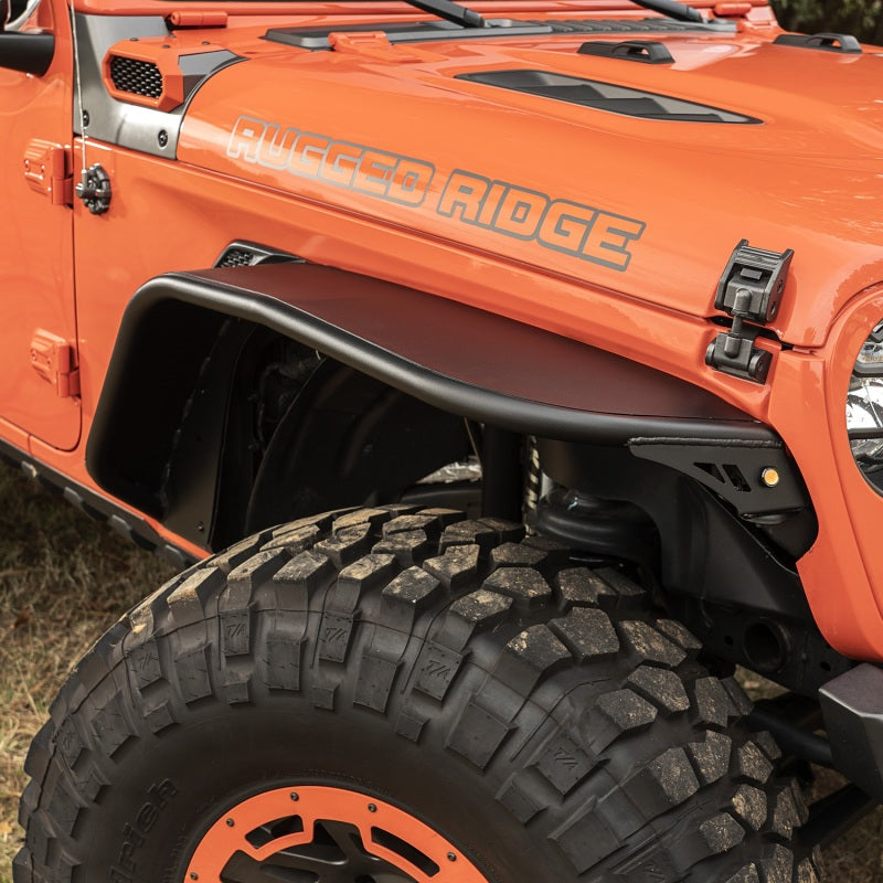 Rugged Ridge HD Steel Tube Fenders Front Pair Black 18-19 JL - Black Ops Auto Works