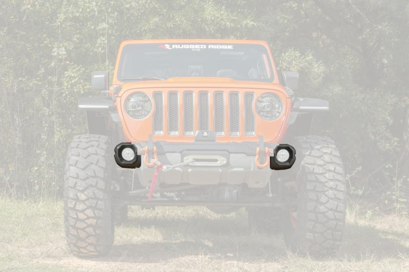 Rugged Ridge Jeep 19-22 Wrangler JL/20-22 Gladiator Venator Front Bumper Stubby Ends - Black - Black Ops Auto Works