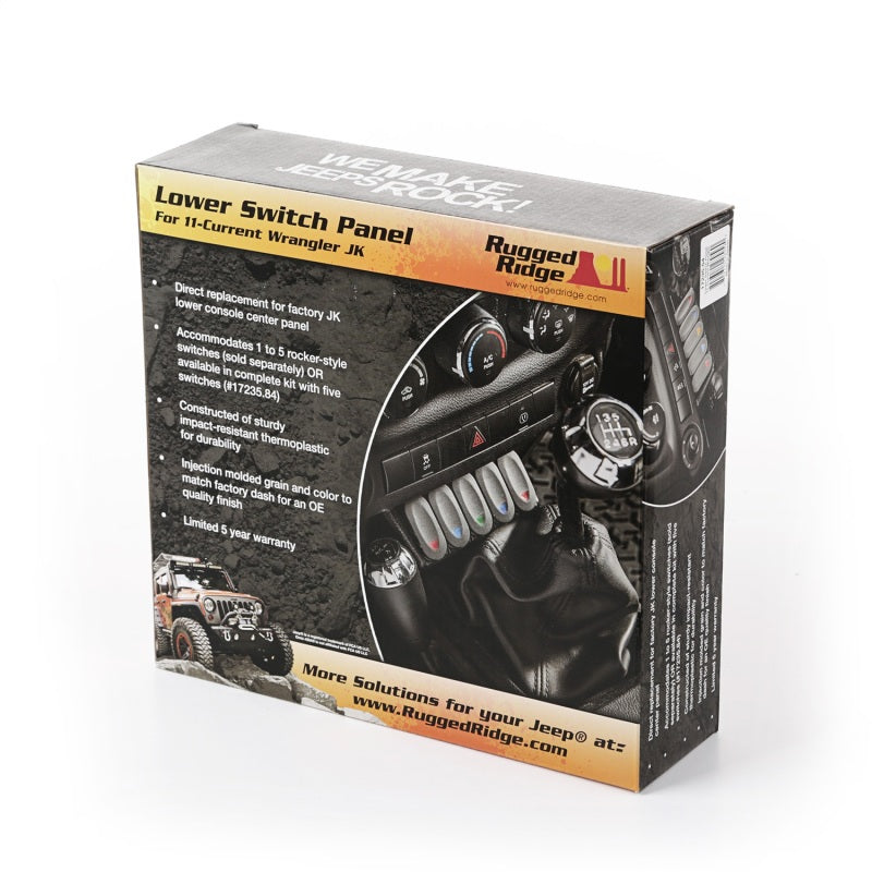 Rugged Ridge Lower Switch Panel Kit 11-18 Jeep Wrangler JK/JKU - Black Ops Auto Works