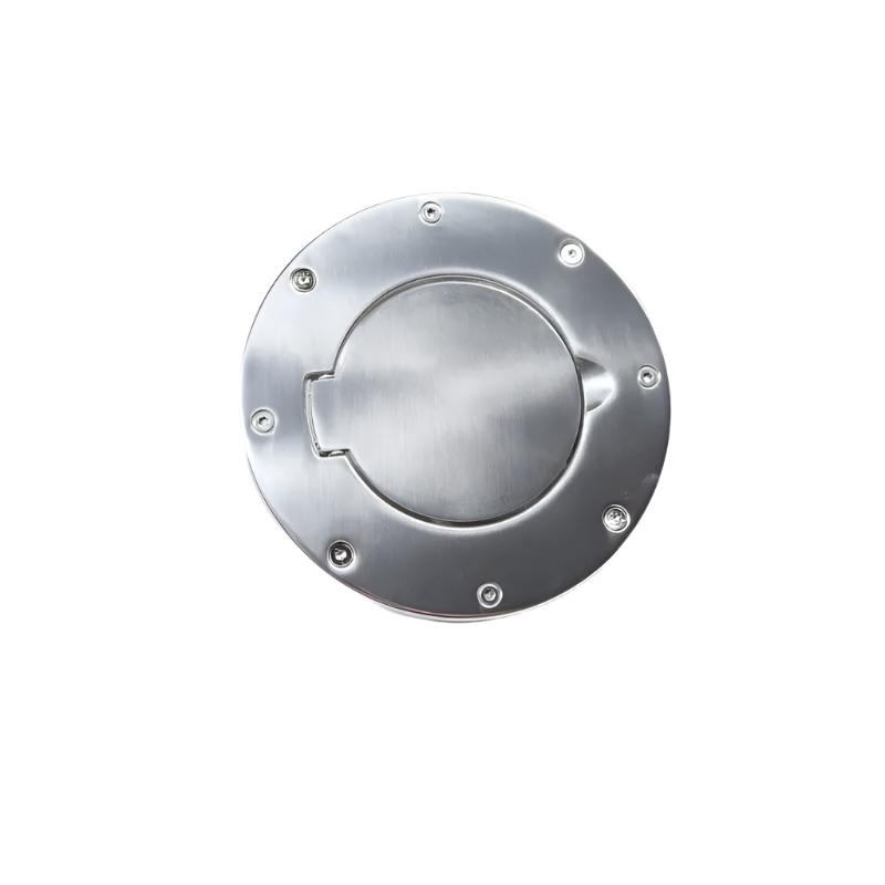 Rugged Ridge Non-Locking Gas Cap Door Polished Alum 97-06 Wrang - Black Ops Auto Works
