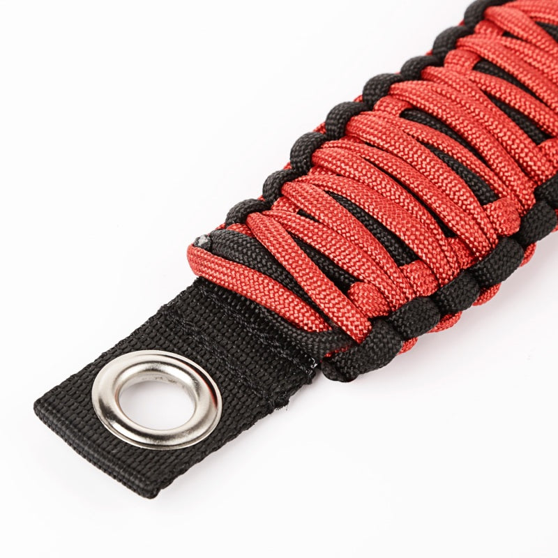 Rugged Ridge Paracord A-Pillar Grab Handle Red 07-18 Jeep Wrangler JK - Black Ops Auto Works