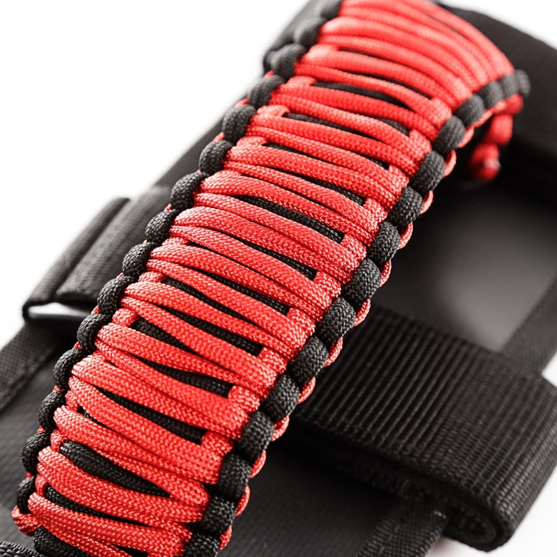 Rugged Ridge Paracord Grab Handles Red/Black Pair - Black Ops Auto Works