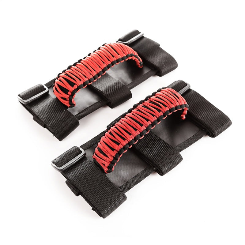 Rugged Ridge Paracord Grab Handles Red/Black Pair - Black Ops Auto Works