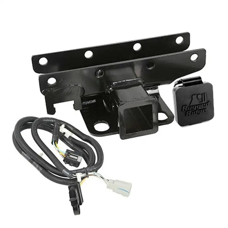Rugged Ridge Receiver Hitch & Wiring Kit RR Logo 07-18 Jeep Wrangler JK - Black Ops Auto Works