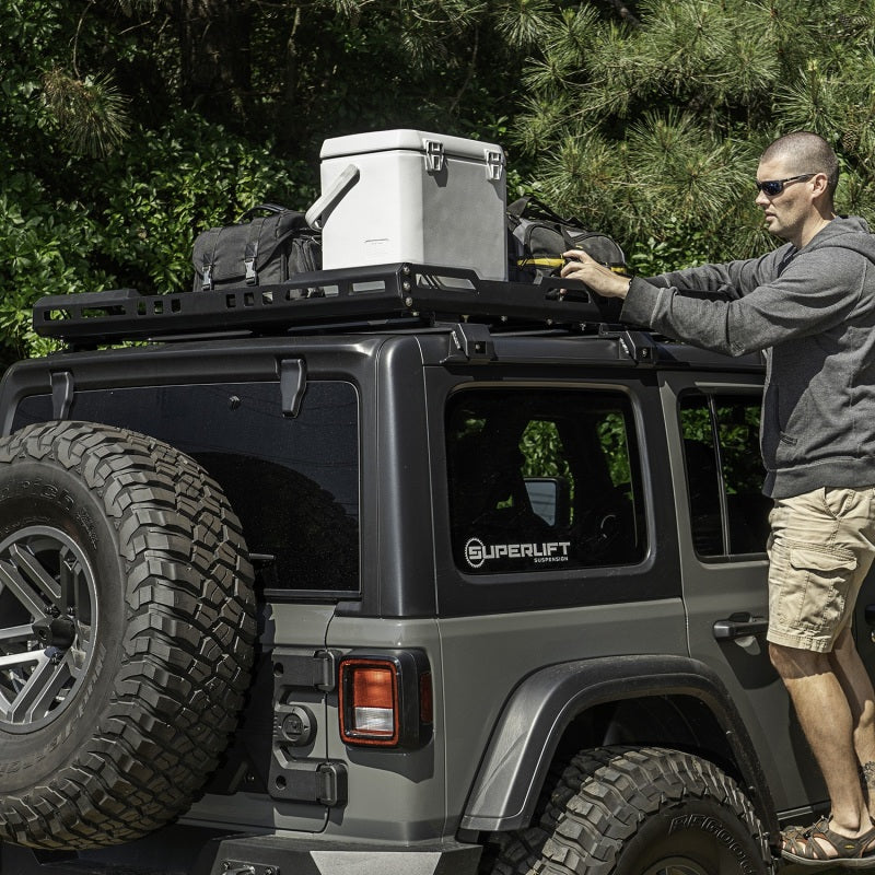 Rugged Ridge Roof Rack with Basket 18-20 Jeep Wrangler JL 4Dr Hardtops - Black Ops Auto Works