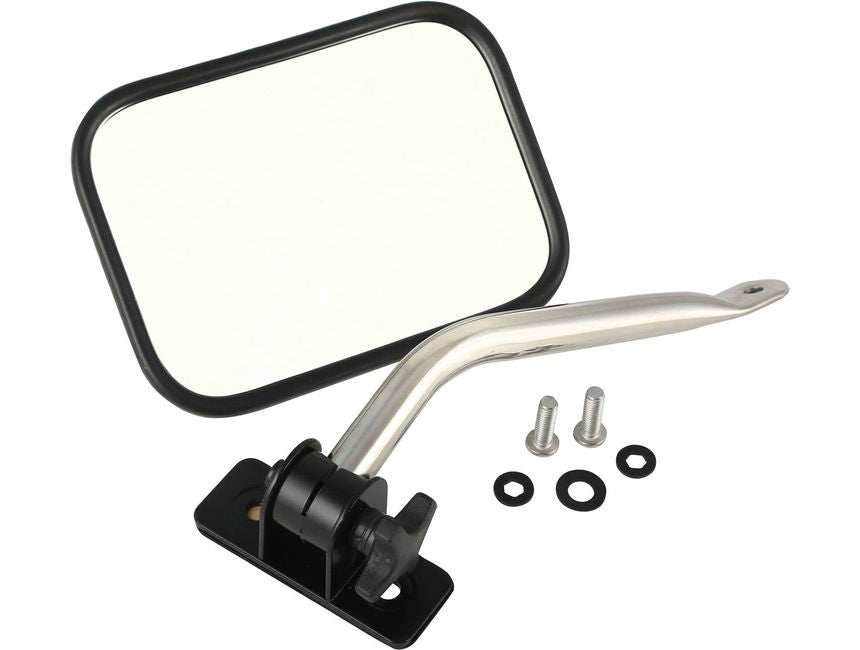 RUG11025.13-Rugged Ridge 97-18 Jeep Wrangler Black Rectangular Quick Release Mirror-Side Mirrors-Rugged Ridge