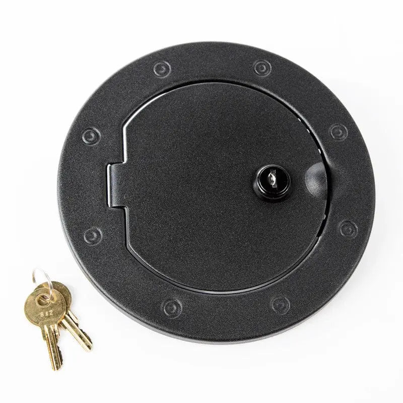 Rugged Ridge 07-18 Jeep Wrangler JK Textured Black Locking Gas Cap Door - Rugged Ridge 11229.06